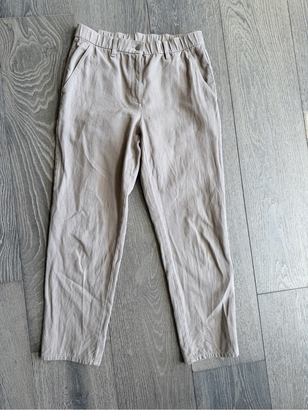 Eileen Fisher Straight Leg Cropped Pant in Light Brown Size XS
